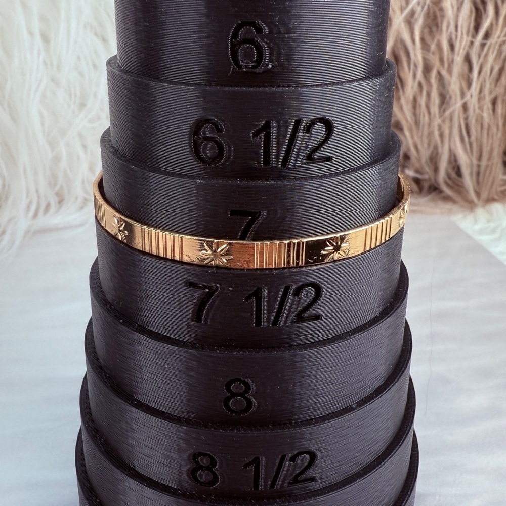 Goldtone Star Bangle Stackable Cuff Bracelet - image 5